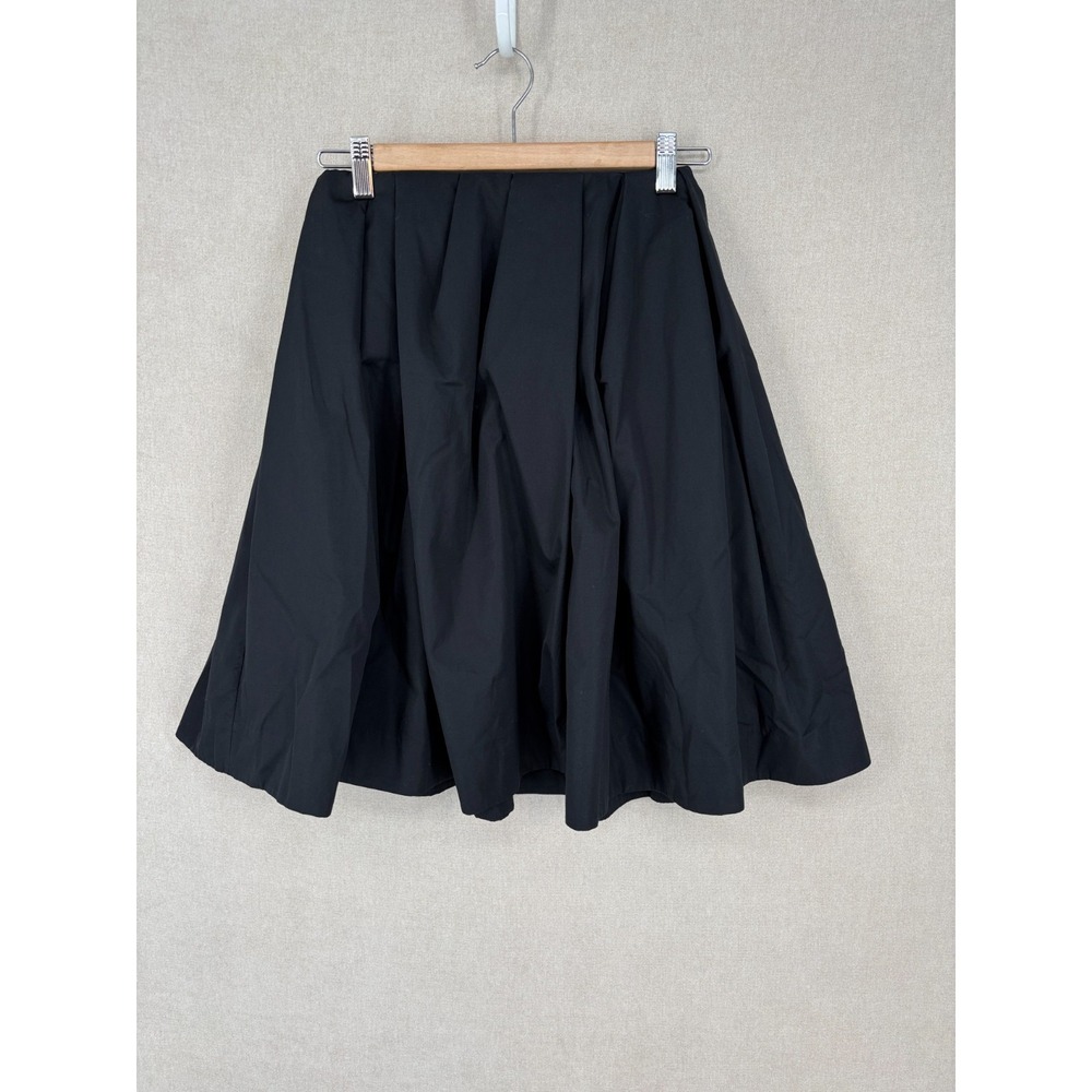 COS Skirt 34 Small Black Pleated Cotton Minimal A Line Lined Pockets